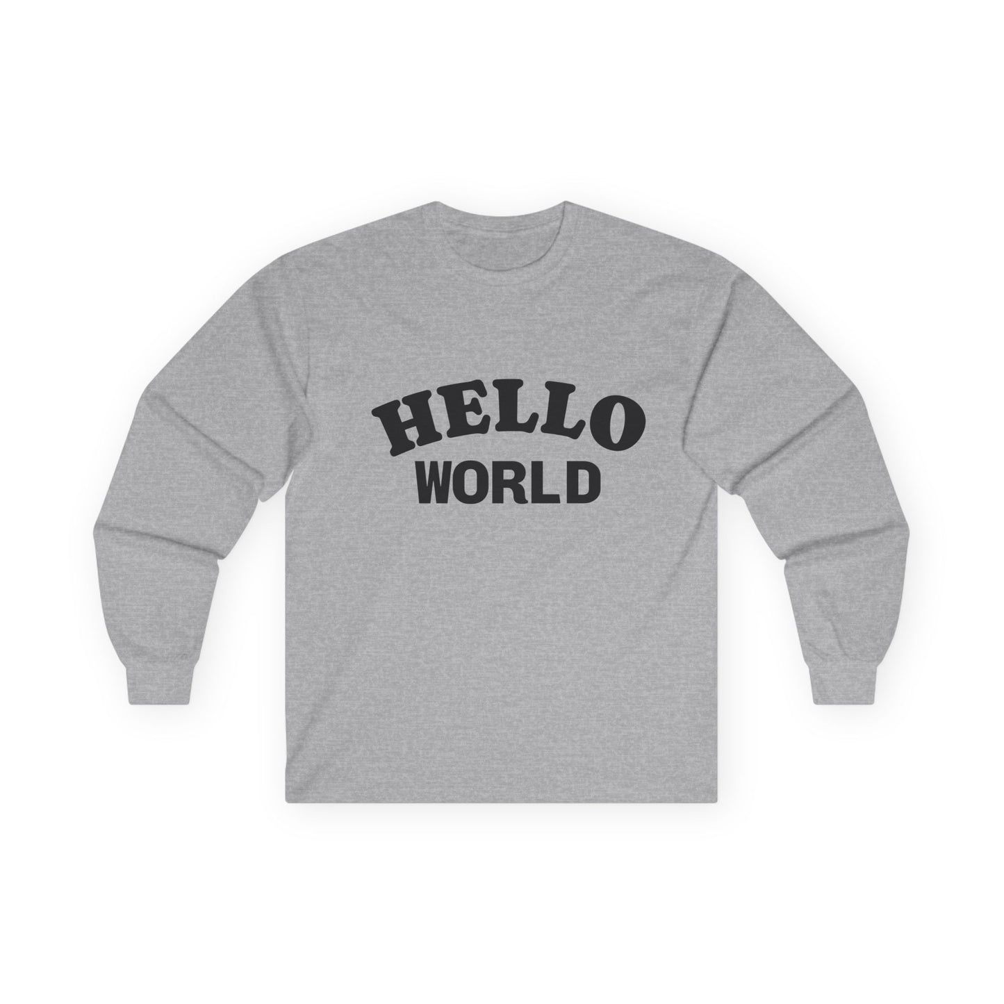 Hello World Long Sleeve Tee | Unisex Cotton Shirt, Casual Wear, Gift Idea, Everyday Style, Trendy Outfit