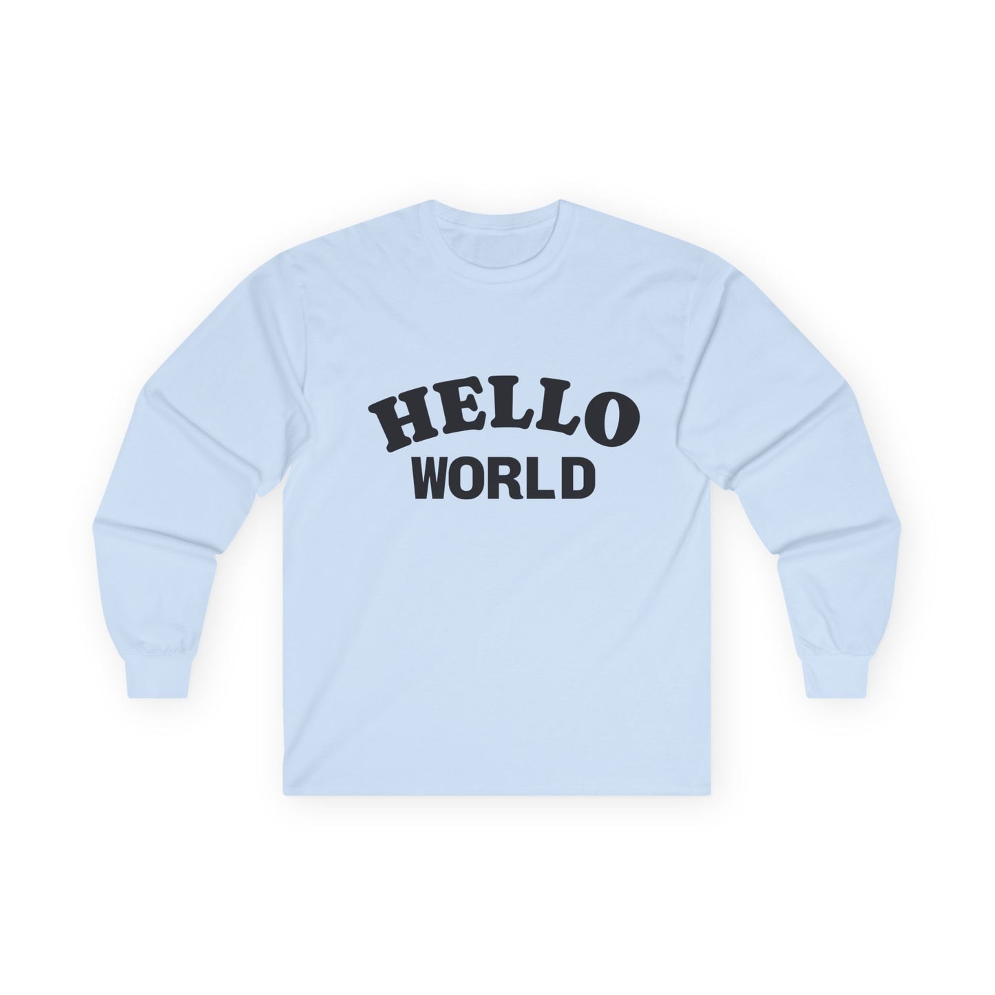 Hello World Long Sleeve Tee | Unisex Cotton Shirt, Casual Wear, Gift Idea, Everyday Style, Trendy Outfit