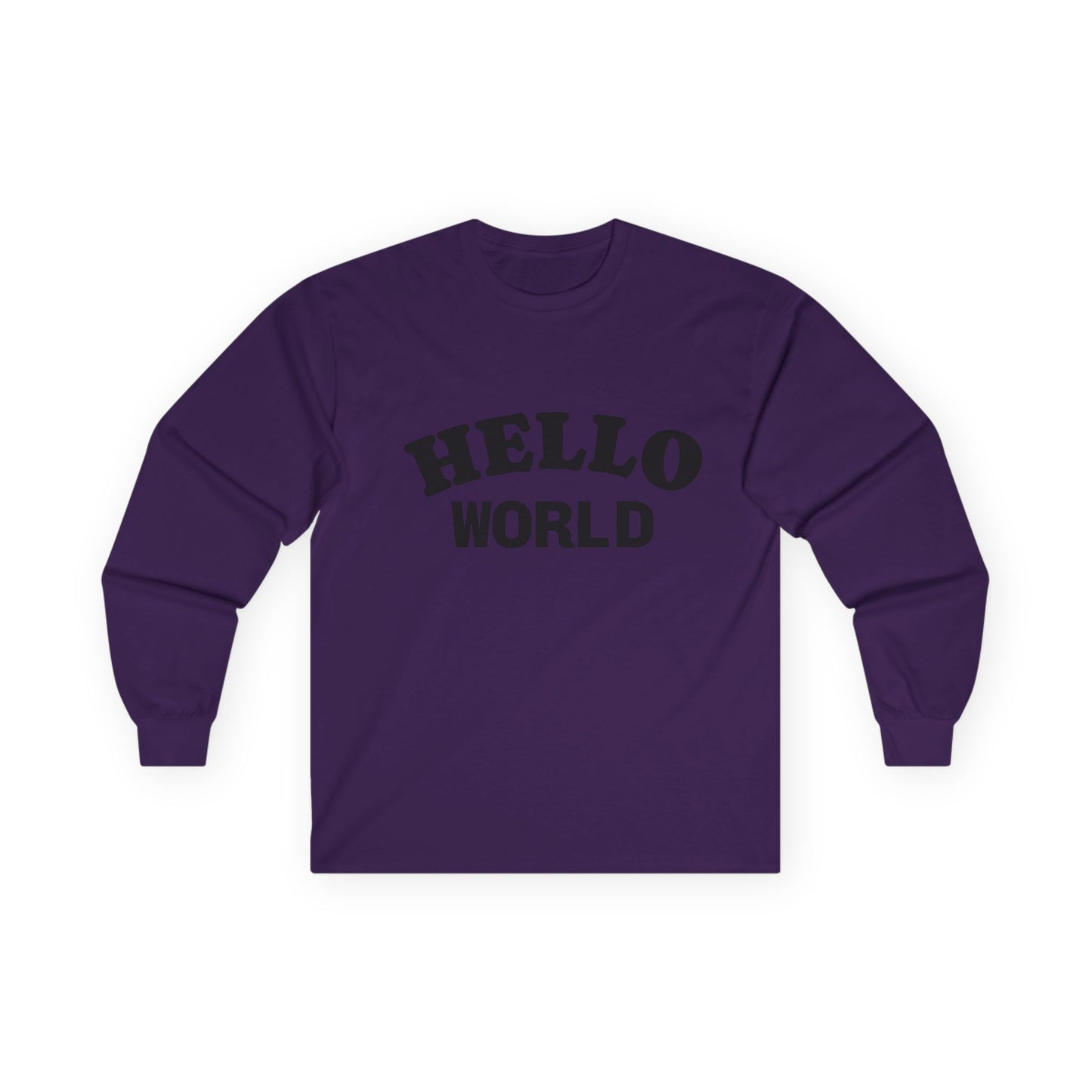 Hello World Long Sleeve Tee | Unisex Cotton Shirt, Casual Wear, Gift Idea, Everyday Style, Trendy Outfit