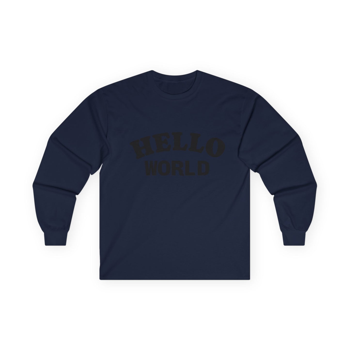 Hello World Long Sleeve Tee | Unisex Cotton Shirt, Casual Wear, Gift Idea, Everyday Style, Trendy Outfit