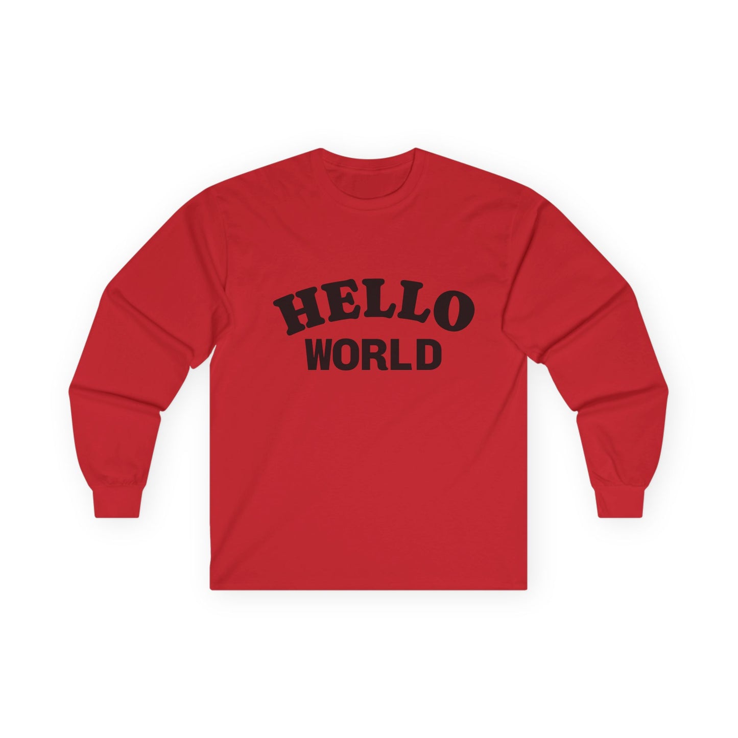 Hello World Long Sleeve Tee | Unisex Cotton Shirt, Casual Wear, Gift Idea, Everyday Style, Trendy Outfit