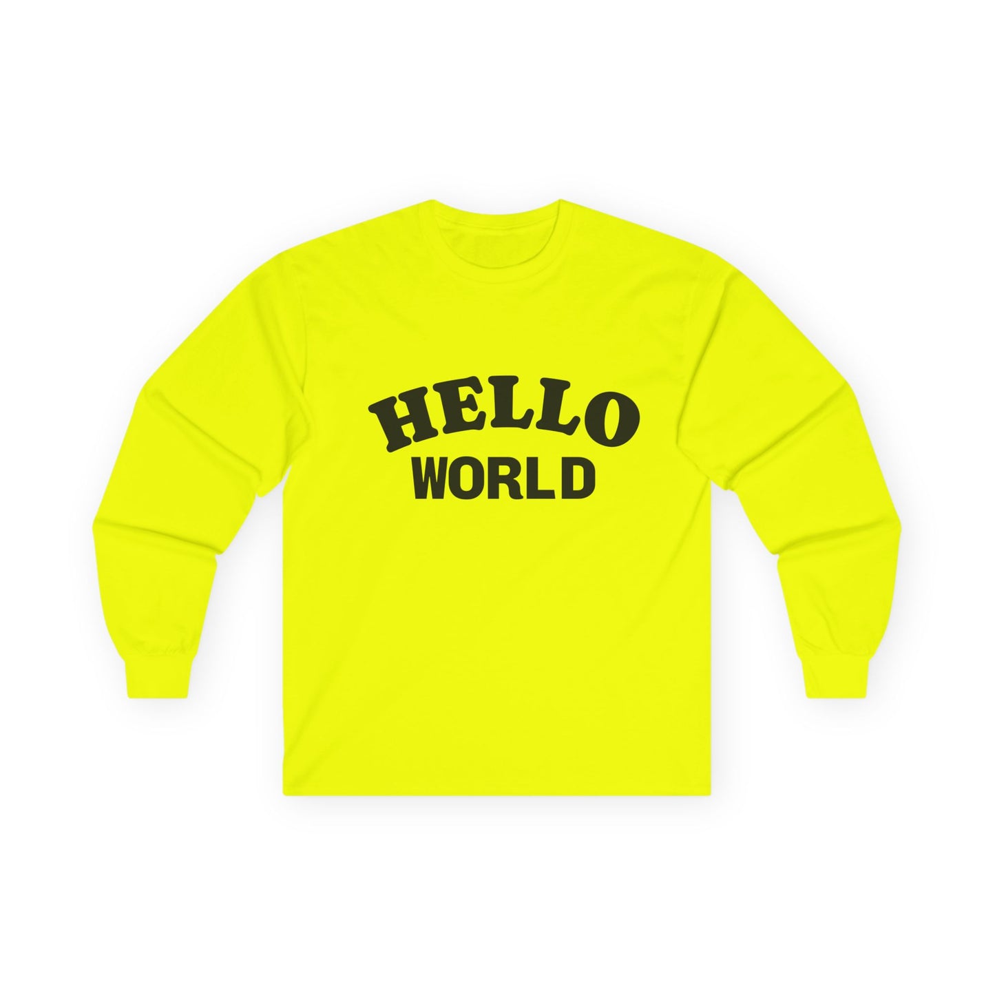 Hello World Long Sleeve Tee | Unisex Cotton Shirt, Casual Wear, Gift Idea, Everyday Style, Trendy Outfit