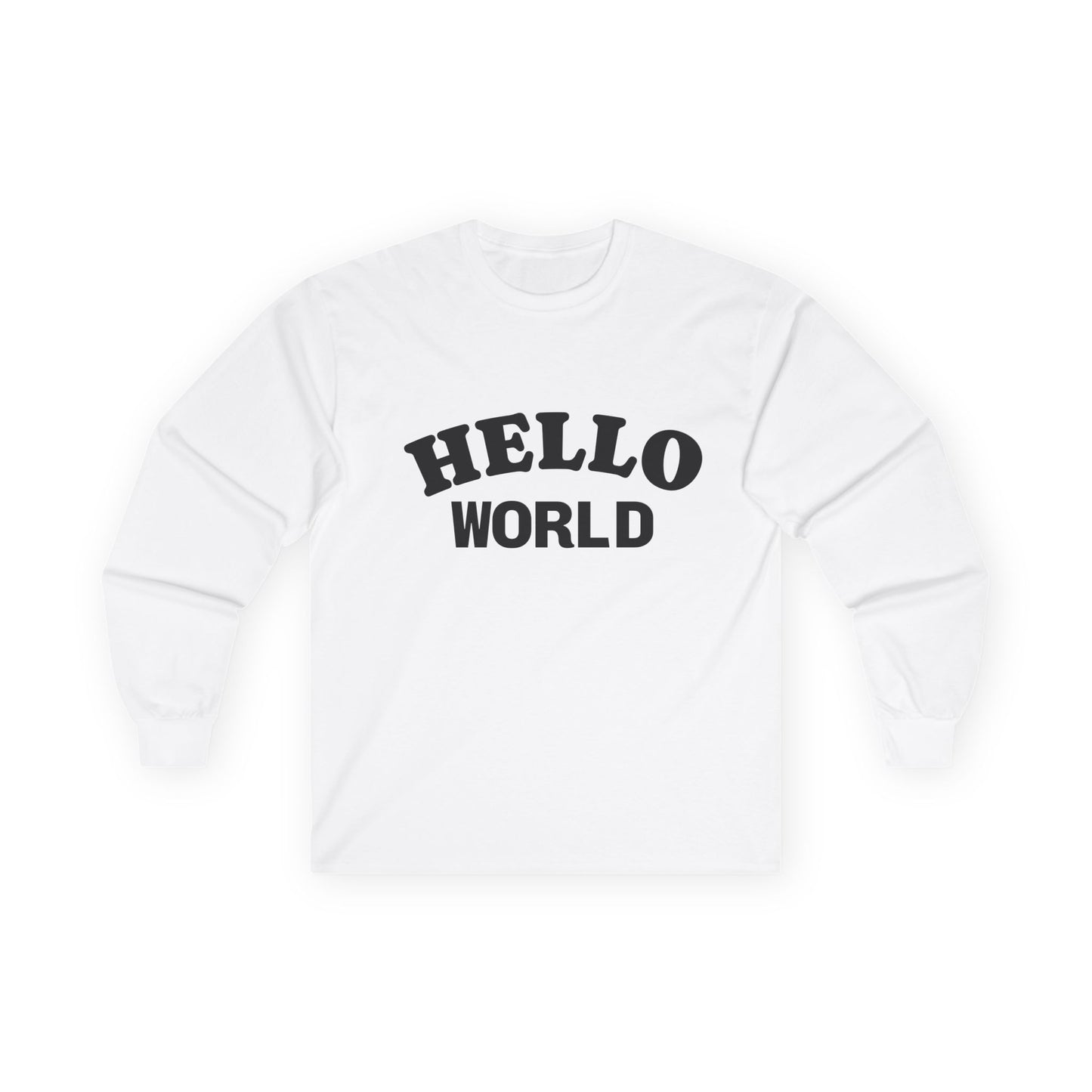 Hello World Long Sleeve Tee | Unisex Cotton Shirt, Casual Wear, Gift Idea, Everyday Style, Trendy Outfit