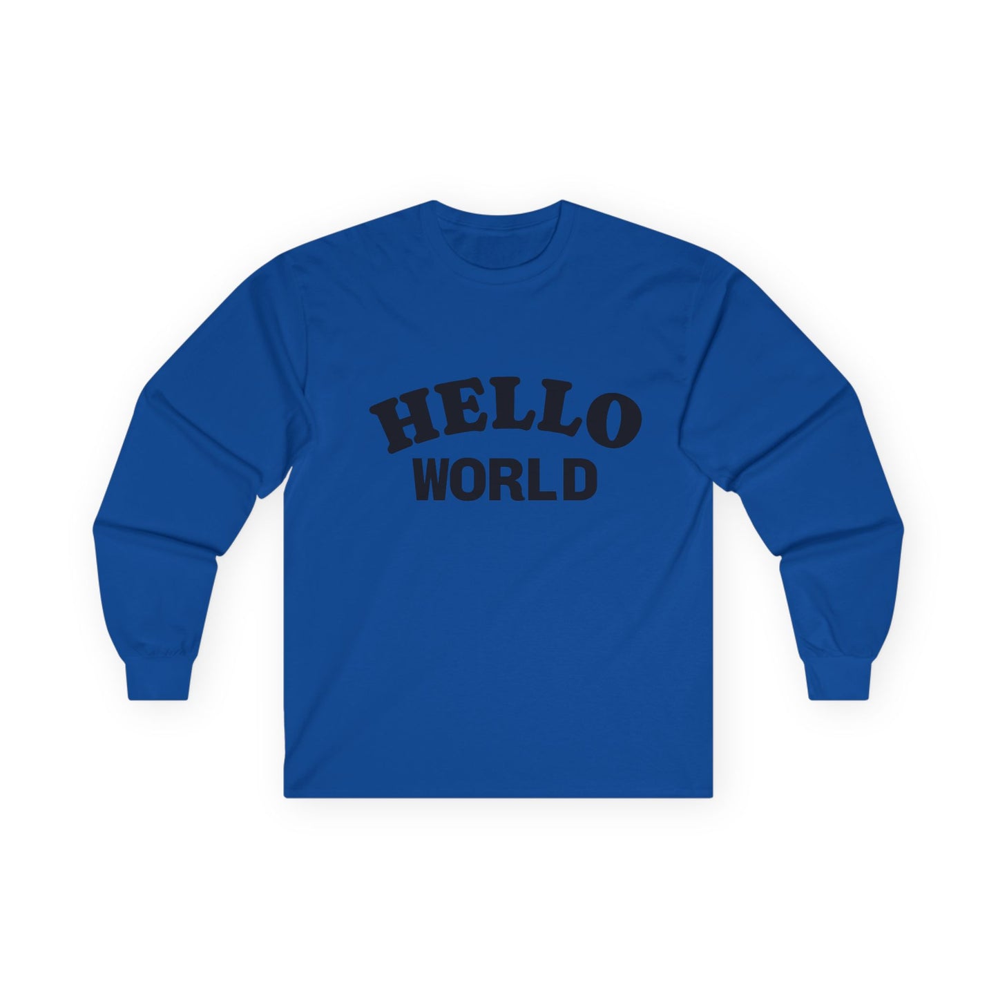 Hello World Long Sleeve Tee | Unisex Cotton Shirt, Casual Wear, Gift Idea, Everyday Style, Trendy Outfit