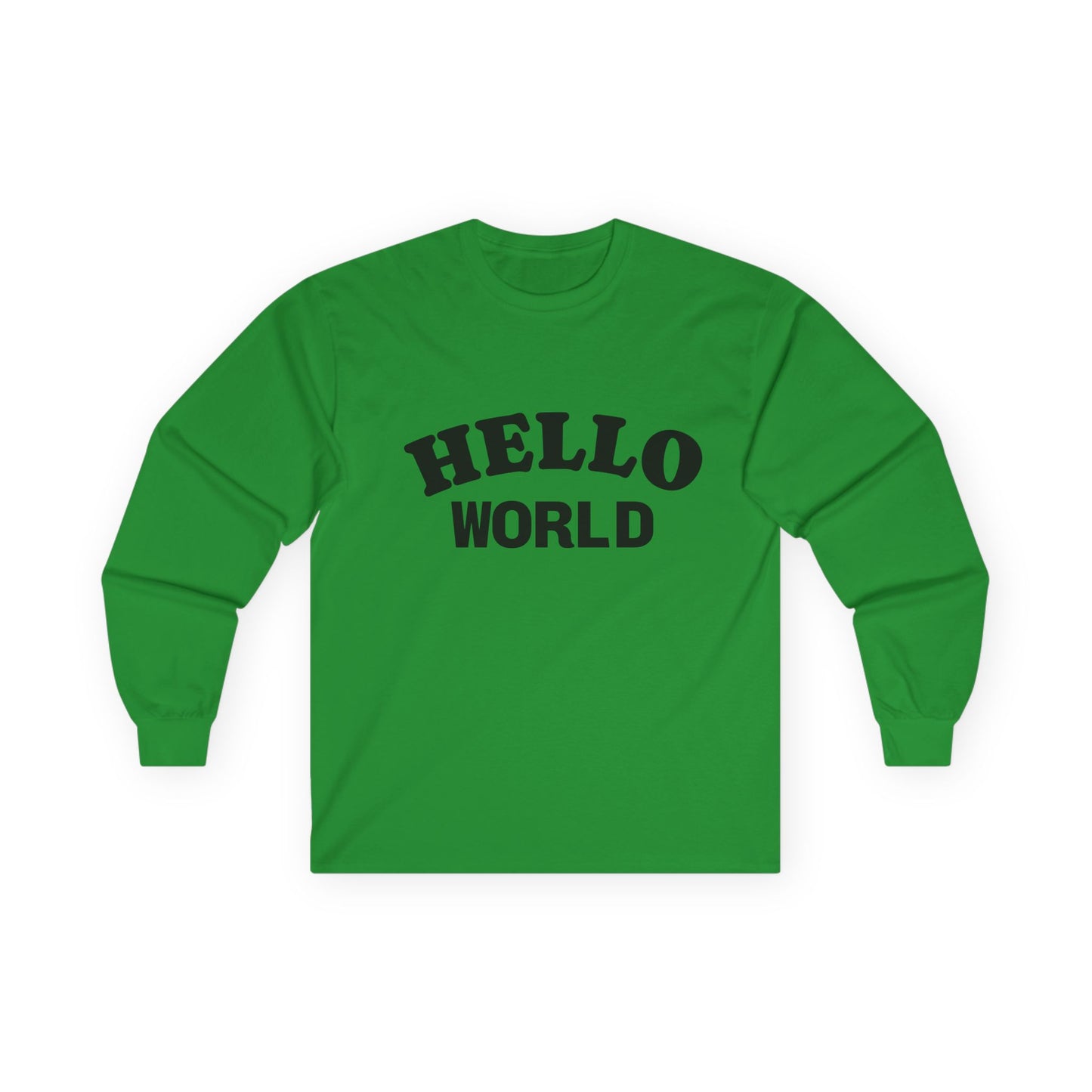 Hello World Long Sleeve Tee | Unisex Cotton Shirt, Casual Wear, Gift Idea, Everyday Style, Trendy Outfit
