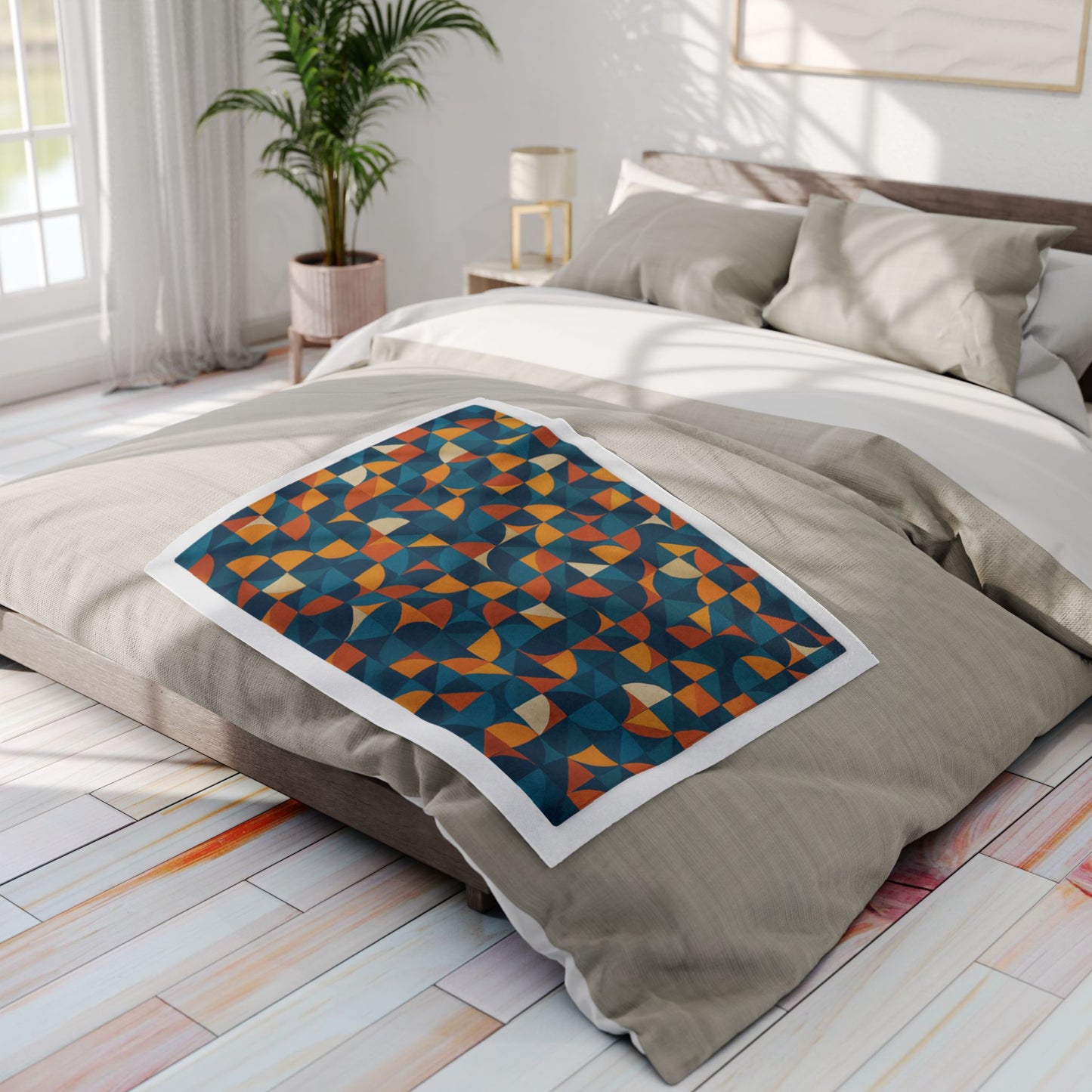 Cozy Geometric Arctic Fleece Blanket, Warm Throw Blanket, Stylish Home Decor, Unique Gift, Modern Blanket for All Occasions