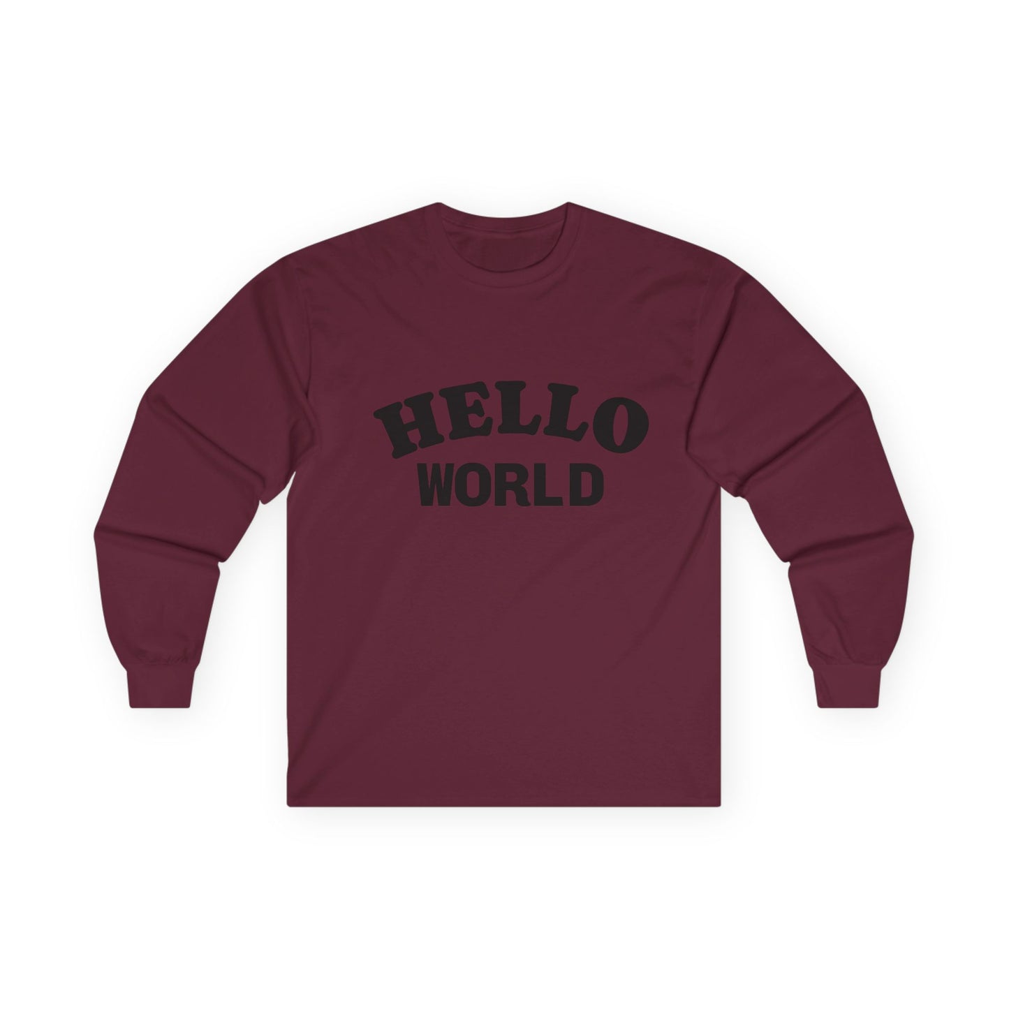 Hello World Long Sleeve Tee | Unisex Cotton Shirt, Casual Wear, Gift Idea, Everyday Style, Trendy Outfit