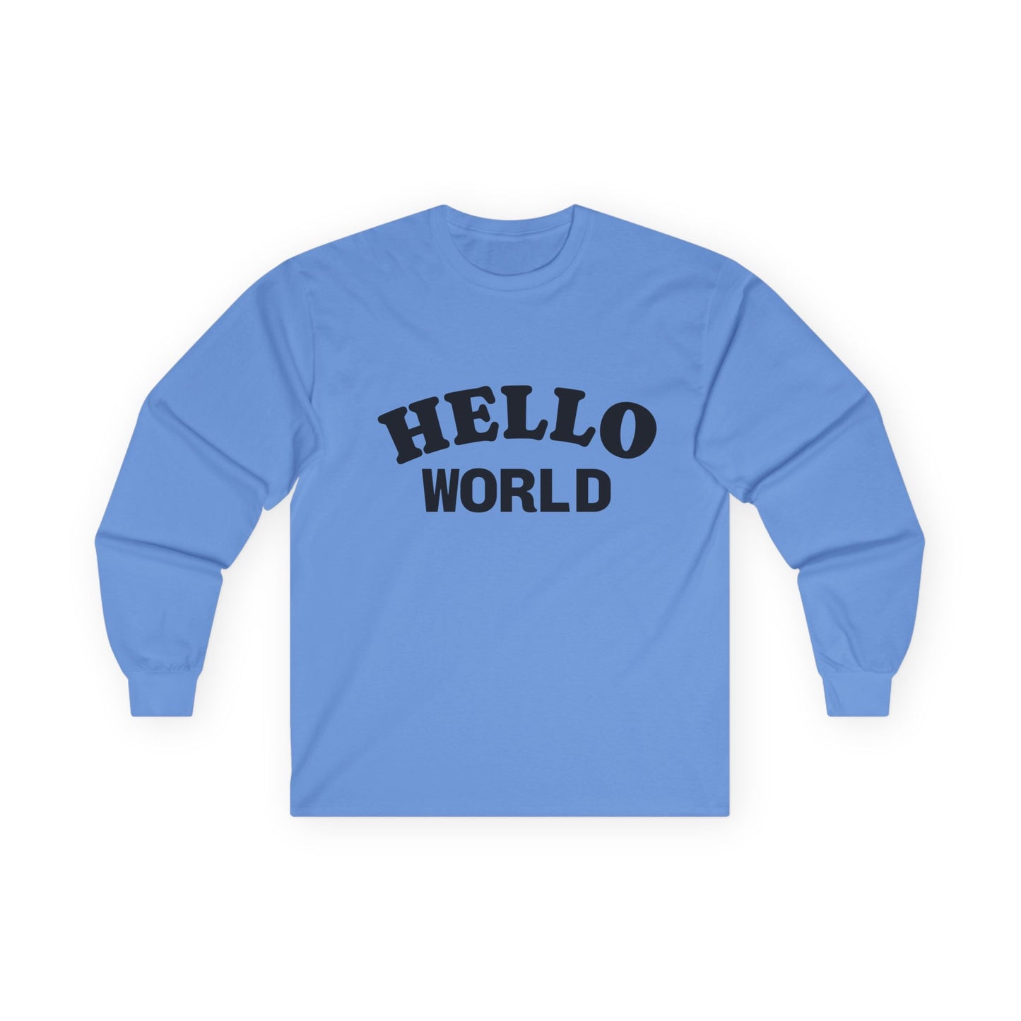 Hello World Long Sleeve Tee | Unisex Cotton Shirt, Casual Wear, Gift Idea, Everyday Style, Trendy Outfit
