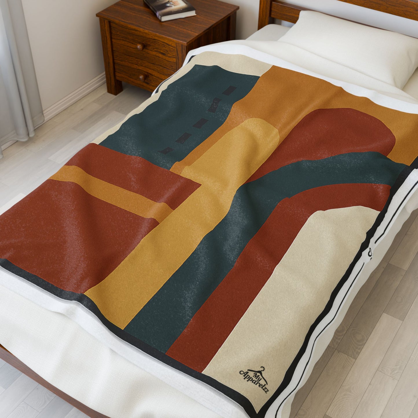 Modern Abstract Velveteen Plush Blanket, Cozy Throw for Home Decor, Warm Gift for Birthdays, Weddings, and Holidays