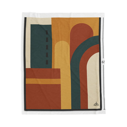 Modern Abstract Velveteen Plush Blanket, Cozy Throw for Home Decor, Warm Gift for Birthdays, Weddings, and Holidays