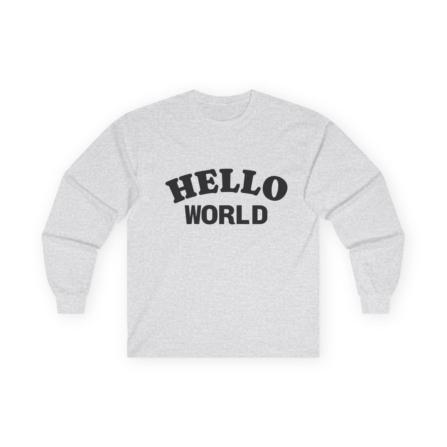 Hello World Long Sleeve Tee | Unisex Cotton Shirt, Casual Wear, Gift Idea, Everyday Style, Trendy Outfit