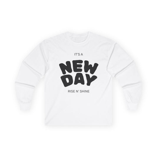 Unisex Ultra Cotton Long Sleeve Tee, Motivational Long Sleeve Shirt, It's a New Day Tee, Gift for Friends, Positive Vibes Apparel